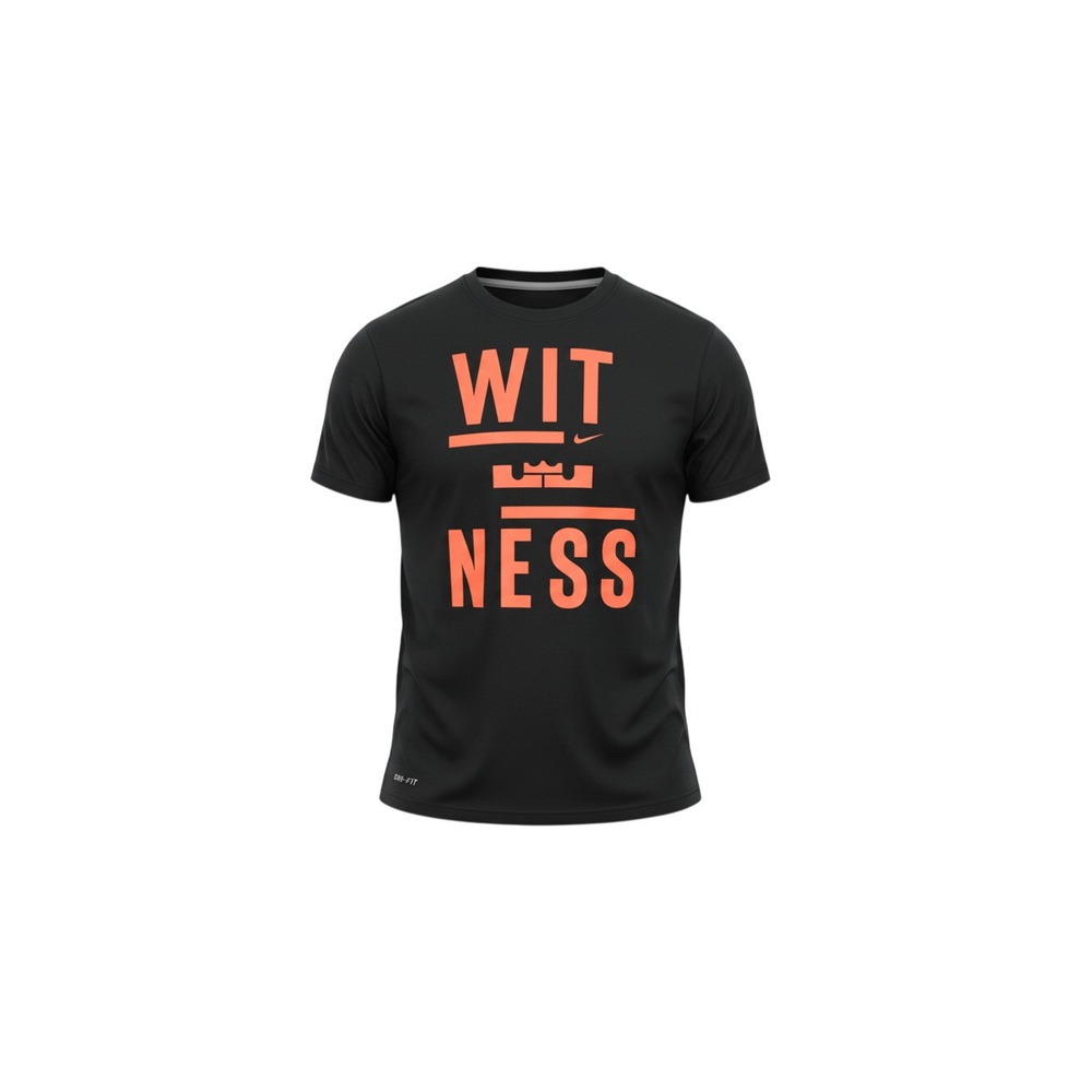 Nike T-Shirt Mens Small Black LeBron James Witness Dri-FIT Graphic Tee